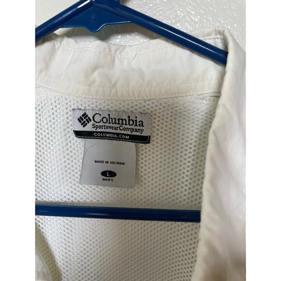 Columbia PFG Cream Men's Shirt Button Down Short Sleeves Size Large - Picture 8 of 9